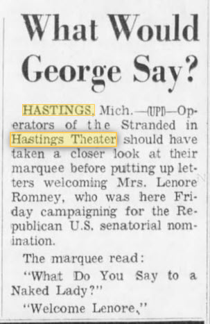 Hastings 4 - FUNNY ARTICLE FROM 27 JUN 1970